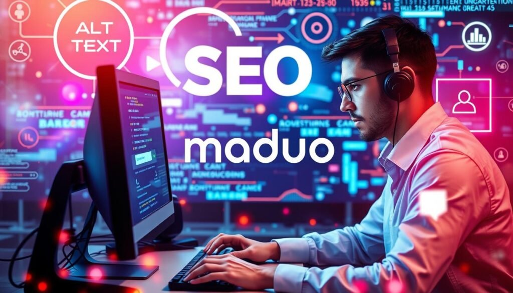 Un especialista haciendo seo con texto alternativo